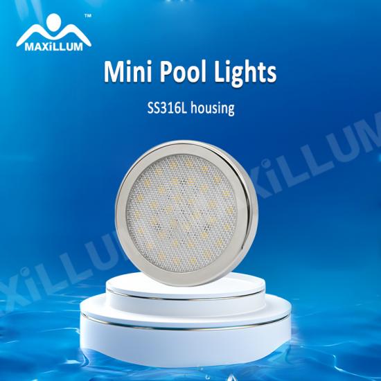 SS frame Epoxy resin MINI pool light with threading